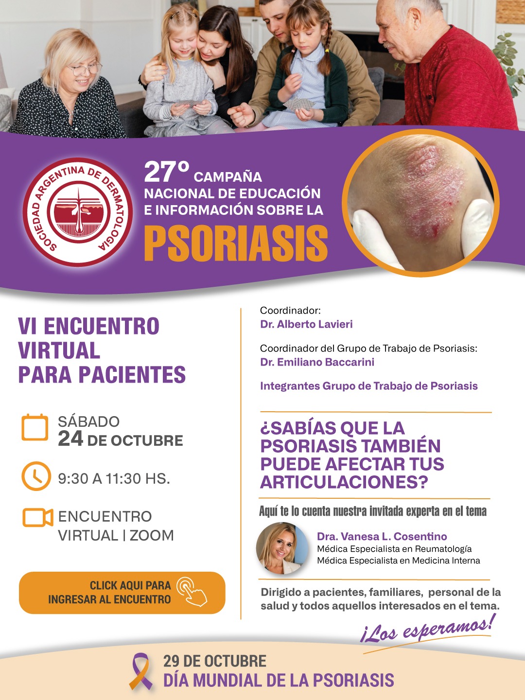 ENCUENTRO VIRTUAL PARA PACIENTES - CAMPAÑA DE PSORIASIS